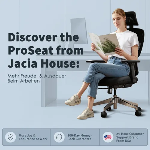 Vista 8 de Jacia House Silla ergonómica de malla negra para oficina en casa, silla de juegos grande y alta, soporte lumbar de alto ajuste, reposabrazos 4D