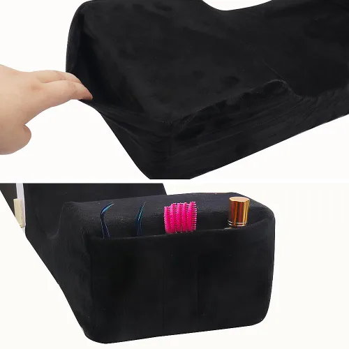 Vista 4 de Extensión de pestañas de terciopelo para belleza, almohada de cuello para extensión de pestañas, injerto, maquillaje (negro)