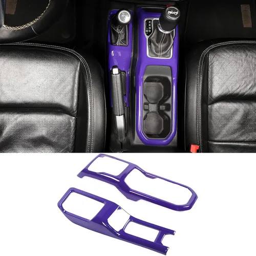 Vista 11 de Consola Central 4WD Panel de Cambio de Marchas y Portavasos para 2018-2024+ Jeep Wrangler JL JLU Gladiator JT (Azul)