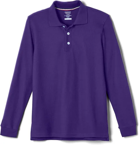 Vista 17 de French Toast Camisa de uniforme escolar de piqué con manga larga para niños y niñas, Azul marino