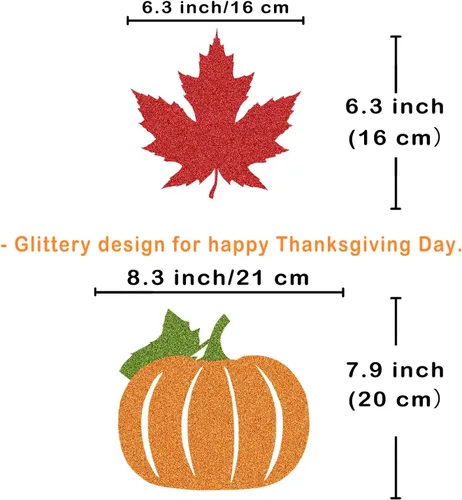 Vista 2 de Decoraciones de Acción de Gracias: Cartel brillante de agradecimiento y bendición, guirnalda de hojas de otoño para decoración de Acción de Gracias