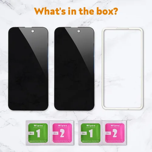 Vista 7 de Slapback - Protector de pantalla de privacidad prémium para iPhone 14 Pro [2 unidades] [pantalla de 6.1 pulgadas] Anti-espía 28 grados opaca dureza