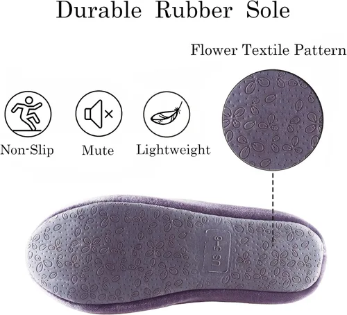 Vista 5 de GRITHEIM Pantuflas de terciopelo con pompones peludas para mujer, pantuflas de casa sexys y acogedoras para mujer, suela antideslizante