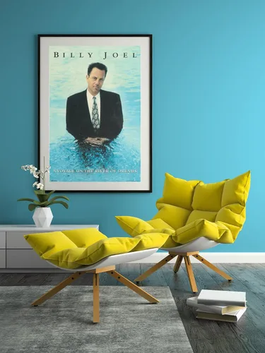 Vista 5 de Póster de pared Billy Joel Un viaje por el río de los sueños Arte de pared vintage Portada de álbum clásico Rock Retro Música de los 70 y 80