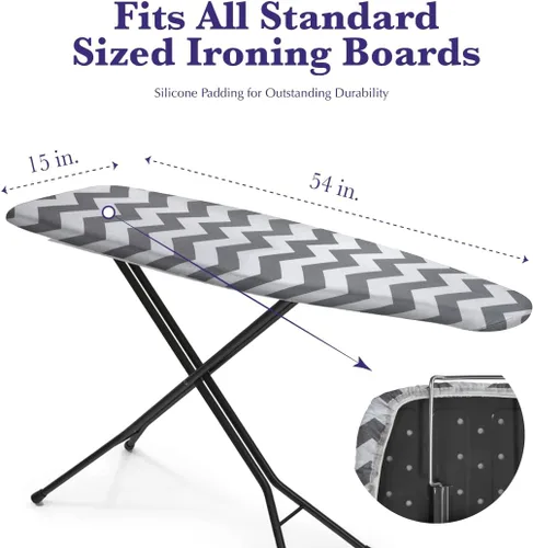 Vista 4 de Epica - Funda para tabla de planchar con revestimiento de silicona, resistente a la abrasión y a las manchas, de 15 x 54 pulgadas