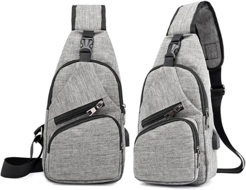 Vista 6 de TENDYCOCO 2 correas ajustables, correa de hombro ajustable para hombre, bolsa de pecho para hombre, bandolera casual
