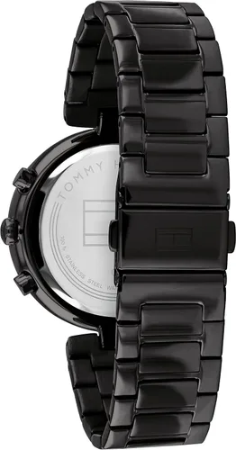 Vista 3 de Tommy Hilfiger Reloj de pulsera multifunción de cuarzo para mujer de acero inoxidable y eslabones modelo 1782390 Negro Reloj de cuarzo