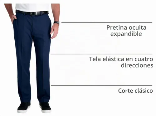 Vista 4 de Haggar Men's Cool 18 Pro Classic Fit Flat Front Pant-Regular and Big & Tall Sizes