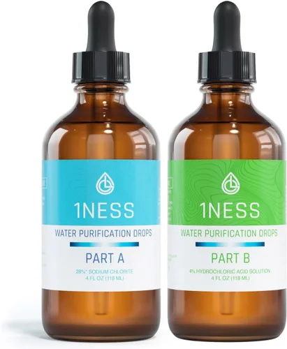 Vista 8 de 1ness Kit de dióxido de cloro - Set de ácido clorhídrico al 4% (HCl): solución de sodio al 28% (botella A de 2 oz + botella de 2 oz B)