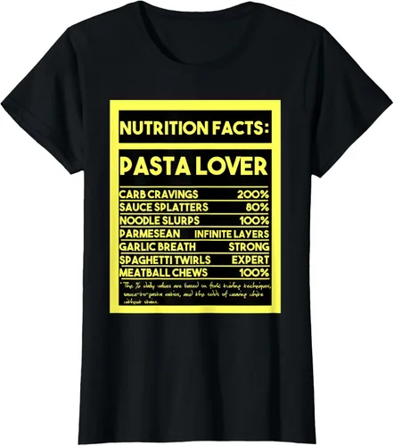 Vista 43 de Pasta Lover Nutrition Facts: The Ultimate Carb Connoisseur's T-Shirt Negro