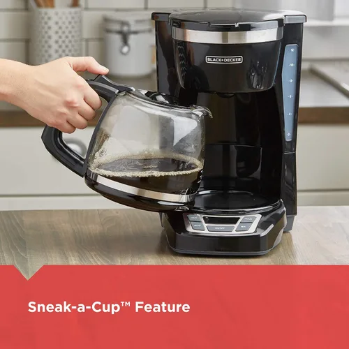 Vista 7 de BLACK+DECKER 12-Cup Drip Coffee Maker with Vortex Brewing Negro