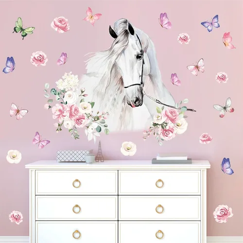 Vista 11 de Calcomanías de pared de caballos, animales de granja, calcomanías de pared 3D falsas para ventanas, calcomanías de vinilo para decoración