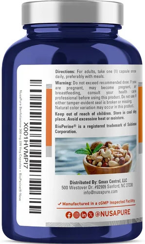 Vista 3 de Benfotiamine 300 mg 180 cápsulas vegetales (sin OMG, veganas y sin gluten)