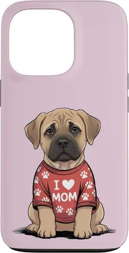 Vista 10 de Womens I Love Mom Bullmastiff Dog Mother's Day Mastiff Mom Case for iPhone 17