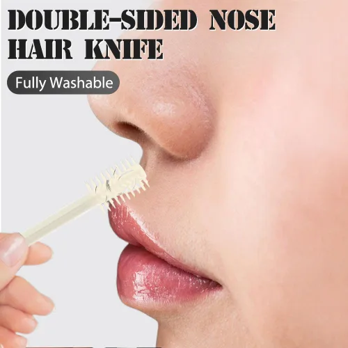 Vista 4 de Cortador de Pelo Nasal, Recortador de Pelo de Nariz de Doble Cara 2025, Herramienta Manual de Eliminación de Pelo de Fosas Nasales con Rotación
