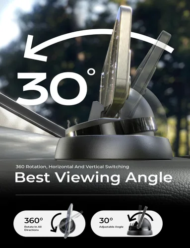 Vista 3 de LISEN Soporte de teléfono para tu automóvil, soporte giratorio de 360°, soporte multifuncional para iPhone compatible con iPhone 16 Pro