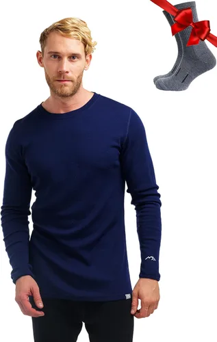 Vista 19 de 100% Merino Wool Base Layer Mens - Long Sleeve Thermal Shirts with Socks .320 negro