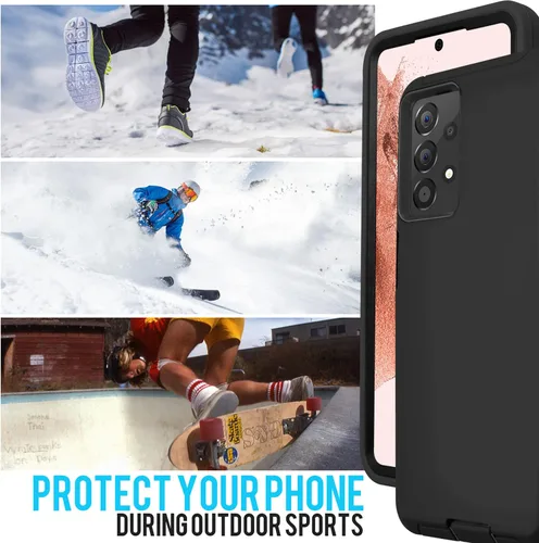 Vista 5 de Funda para Samsung Galaxy A53 (2022), resistente a los golpes, a prueba de polvo, protección 3 en 1 para Samsung Galaxy A53 5G (2022)