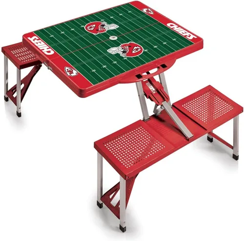 Vista 42 de Picnic TIME NFL Football Field Folding Picnic Table, Camping Table, Outdoor Table with Umbrella Hole