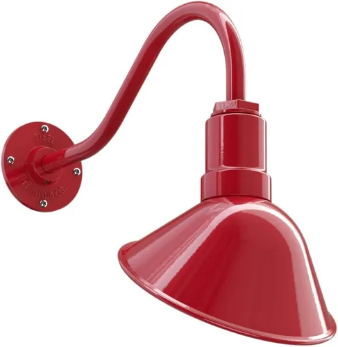 Vista 53 de Steel Lighting Co. Luz de Letrero de Tienda Venice para Pared de Acento de Restaurante al Aire Libre Cúpula de 9 pulgadas Brazo Recto de 6