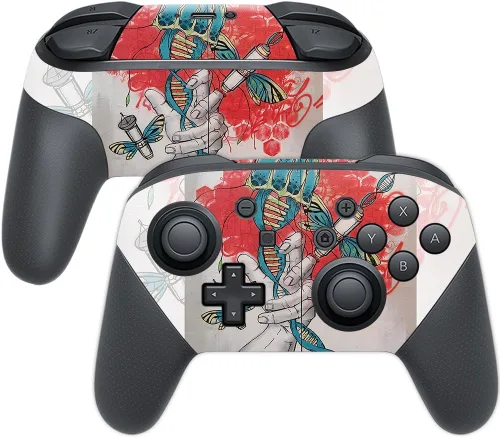 Vista 13 de MightySkins Skin compatible con Nintendo Switch Pro Controller - Negro abstracto Funda protectora de vinilo duradera y única Fácil de aplicar
