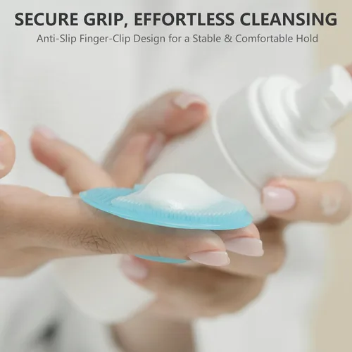 Vista 5 de BEAUTAIL - Cepillo de limpieza facial manual de silicona para hombres y mujeres, 6 unidades, exfoliante facial suave, cepillo facial exfoliante