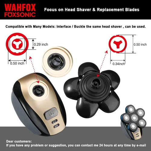 Vista 4 de Hojas de repuesto universales de 5 hojas con cabezal magnético para afeitadora compatibles con afeitadora FREEDOM BIRD, cabezales de repuesto