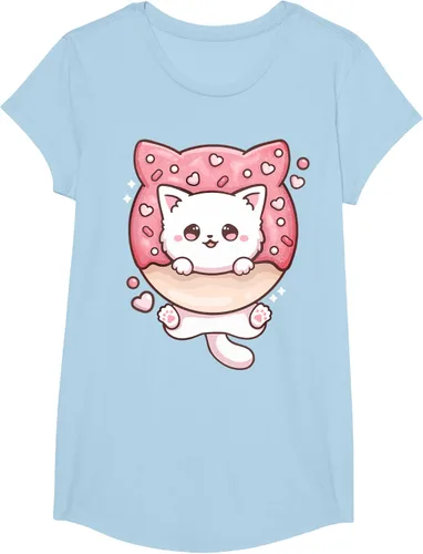 Vista 14 de Camiseta Kawaii Cat Donut Anime Lover Otaku, Negro