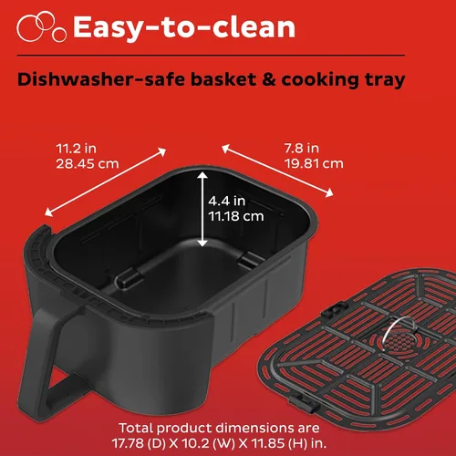 Vista 5 de Instant Pot Vortex Slim - Freidora de aire de 6 cuartos que cruje, asa, recalienta, hornea, asa y es silenciosa, ahorra espacio, antiadherente, apta