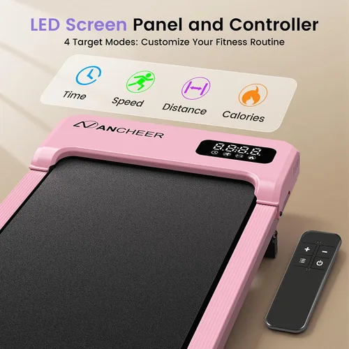 Vista 7 de Pink Walking Pad with Vibration Plate: Under Desk Treadmill with Incline