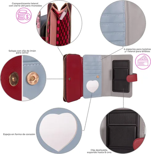 Vista 4 de Nicole Lee Juego de regalo de 2 piezas de accesorios para teléfono (cartera cruzada, reloj de moda de diamantes)