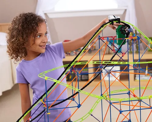 Vista 6 de K'NEX 51438 Typhoon Frenzy - Juego de construcción de montaña rusa, gris, mediano
