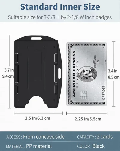 Vista 6 de Pawfly Paquete de 2 soportes verticales y horizontales para 2 tarjetas, funda de plástico duro de doble cara con pinzas totalmente expuestas