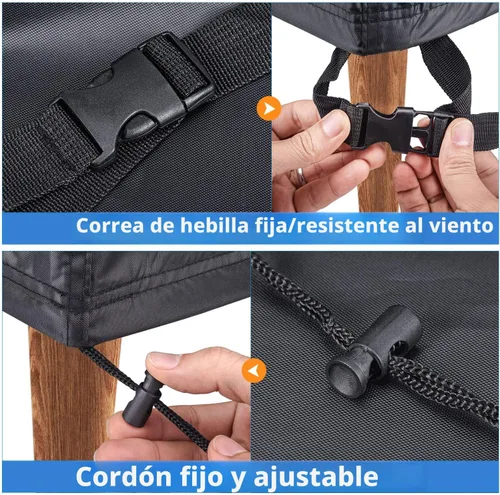 Vista 3 de Funda para Sofá de Patio de Servicio Pesado Impermeable, Mrrihand Funda para Sofá Loveseat de Exterior de 2 Plazas, Funda para Muebles de Patio