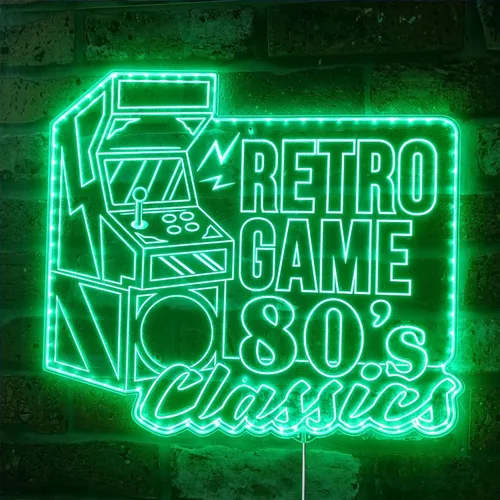 Vista 7 de ADVPRO Arcade Retro Game Classics Video Room RGB Dynamic Glam LED Sign - Forma de corte a borde - Decoración 3D inteligente - Señalización