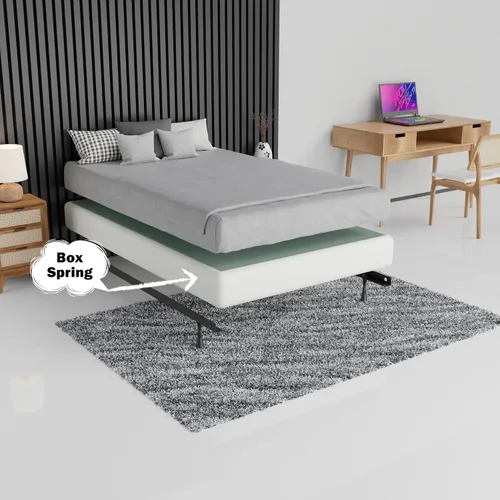 Vista 3 de Spring Coil, Somier de madera resistente de 8 pulgadas para soporte de colchón, base de madera natural duradera y fácil de montar, para cama