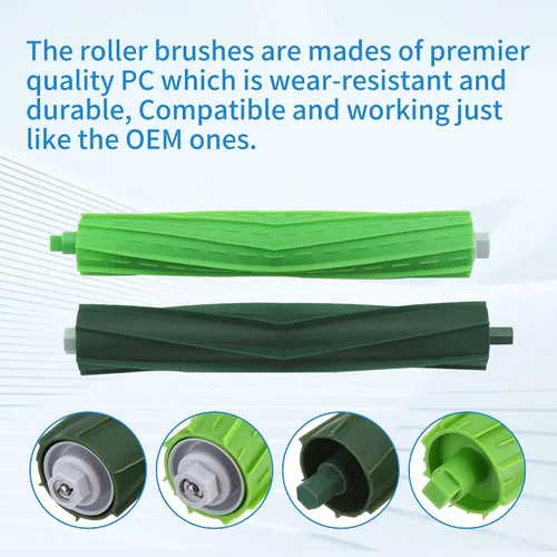 Vista 5 de Piezas de repuesto de cepillos de rodillos de goma para múltiples superficies compatibles con Irobot Roomba I E y J Series I1+ I7 I3+ I4+ I6+ I7+