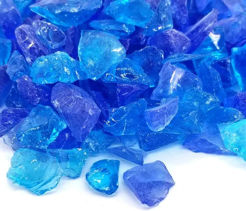Vista 23 de (5 libras de mezcla de cobalto y azul de primera calidad, para interiores y exteriores, vidrio de fuego triturado para interiores y exteriores
