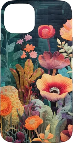 Vista 9 de iPhone 16 Flores coloridas en funda de edredón óptica, flores
