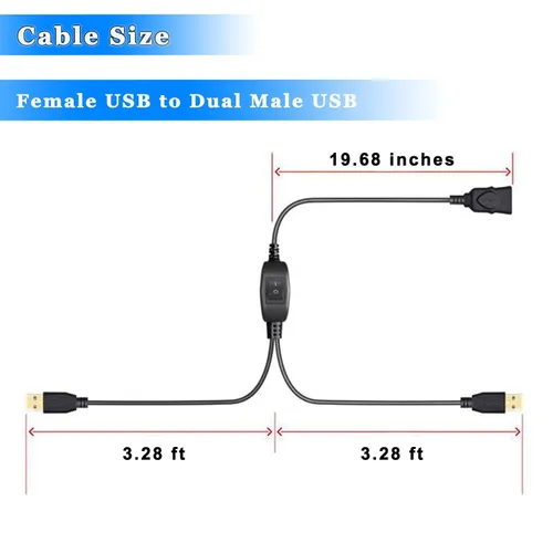 Vista 8 de Divisor de cable de impresora de 5 pies+5 pies para 2 computadoras USB/portátiles usando 1 impresora 1 In 2 Out USB-A to USB-B Extender Cord
