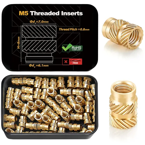Vista 22 de 300 piezas de inserciones roscadas M2 M2.5 para plástico con puntas de ajuste térmico, kit de inserciones de ajuste térmico M2 y M2.5, inserciones
