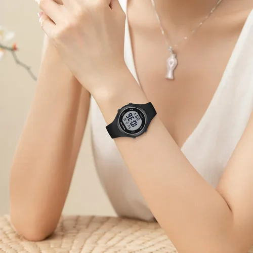 Vista 8 de GOLDEN HOUR Reloj deportivo impermeable para mujer con cronógrafo digital y correa de silicona