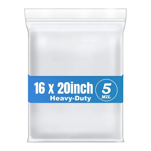 Vista 17 de 20 piezas de bolsas de almacenamiento con cierre hermético transparente de 10"x13", de 2 galones, bolsas de polietileno con cierre de 4 mil