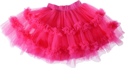 Vista 3 de Falda tutú de tul con volantes para niñas pequeñas de 6 meses a 10 años