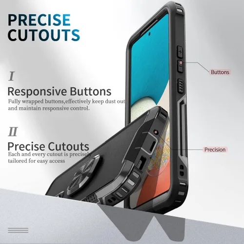 Vista 5 de Funda para Galaxy A53 5G con función atril de protección resistente [doble a prueba de golpes] Soporte magnético para automóvil compatible