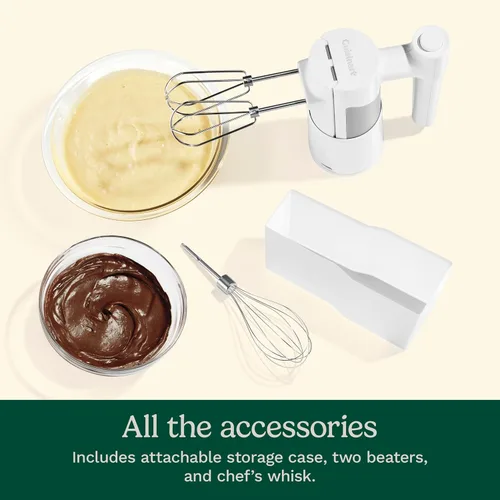 Vista 7 de Cuisinart Batidora de mano de 5 velocidades con estuche de almacenamiento, blanco, HM-150S Estuche de almacenamiento