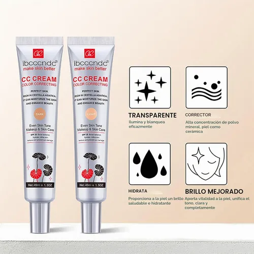Vista 6 de Crema CC Hidratante con Centella Asiática - Primér Pre-Maquillaje Multiusos Hidratante, Corrector Facial, Protector Solar, Crema CC de Cobertura 01