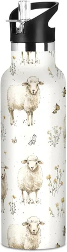 Vista 21 de Insulated Water Bottle with Straw Helicopter and Stars Cloud Silver Double Wall Vacuum Insulated Lightweight for Sport Gym Outdoor Travel School 13