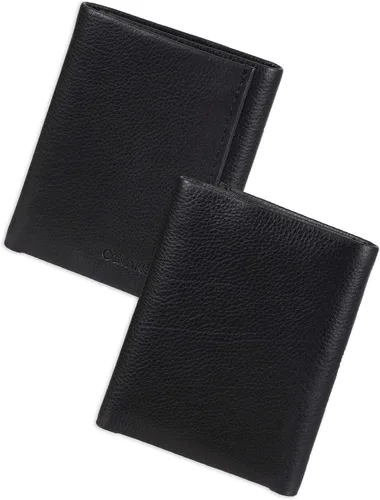 Vista 2 de Conjunto de billetera de tres compartimentos y llavero de cuero de Calvin Klein para hombres