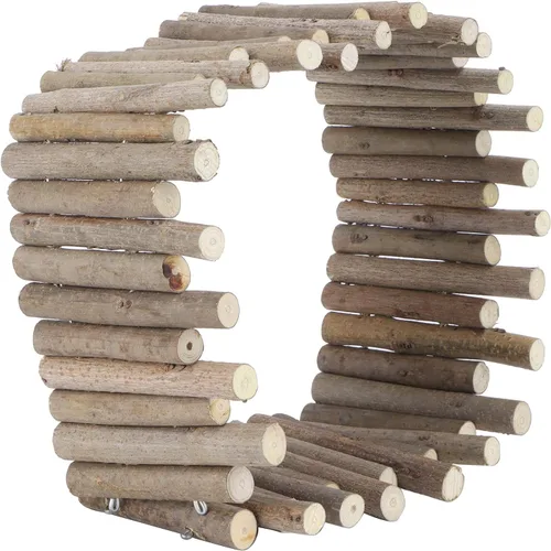 Vista 4 de Juguetes de hámster, flexible de madera para hámster, valla de puerta, juguetes para masticar, decoración de pie para escalada de jerbo, chinchilla